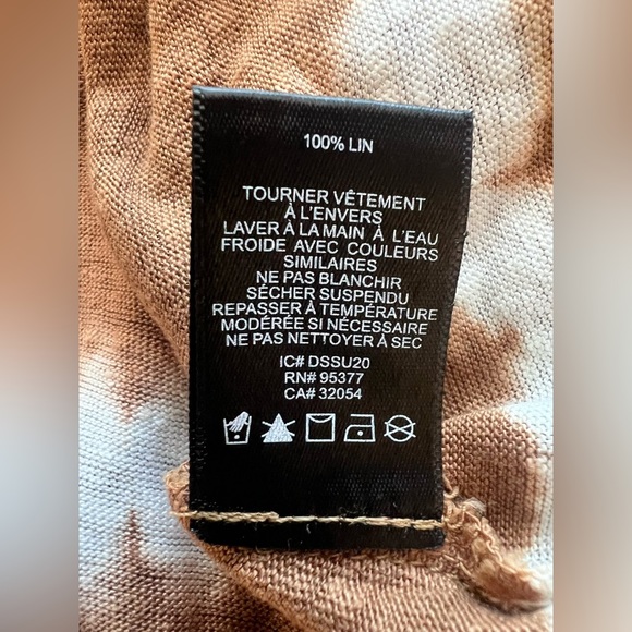 NWT: Sanctuary White Bronze Striped Linen Short Sleeve Top Size Small - Picture 9 of 9